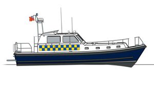 barco-patrulha / com motor de centro