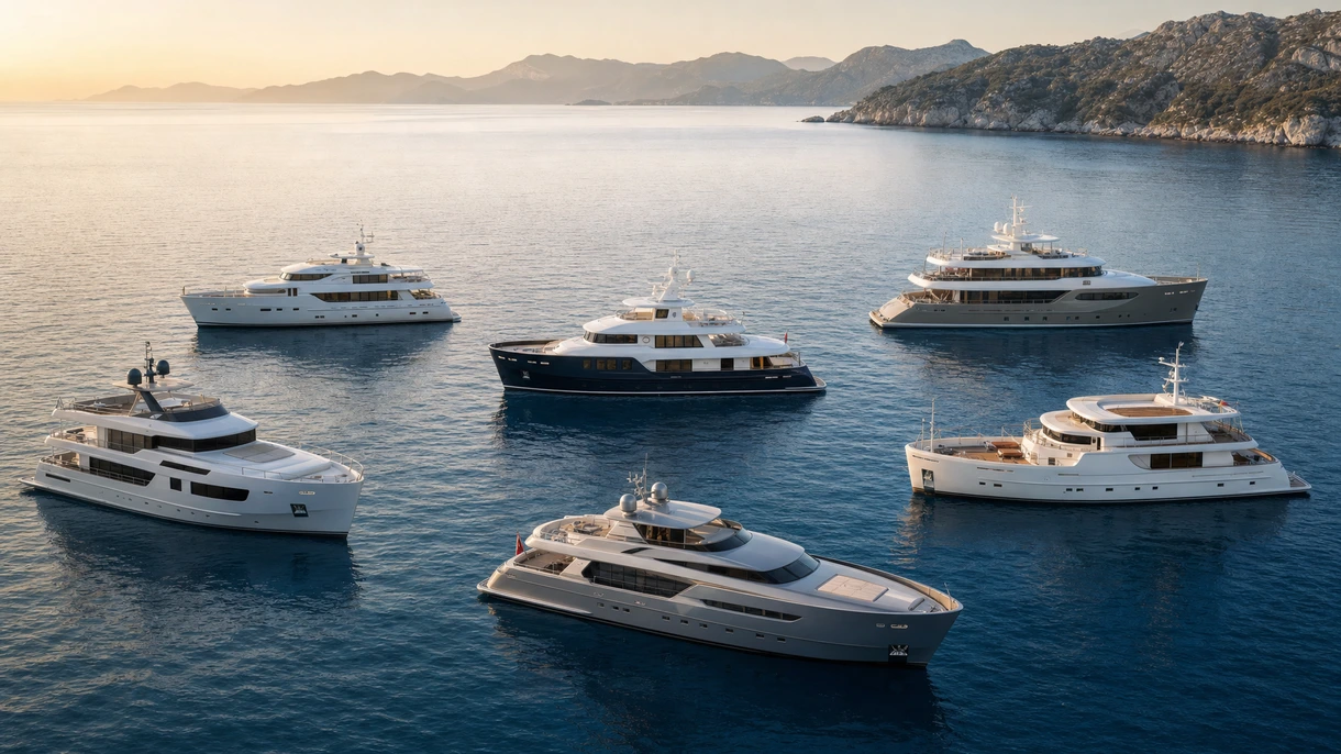 Professional displacement hull yacht navigating heavy seas showcasing hull stability during a long-range maritime expedition.