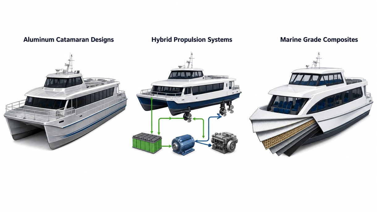 Technical detail of a marine hybrid propulsion engine room showing integrated battery banks and diesel generators.