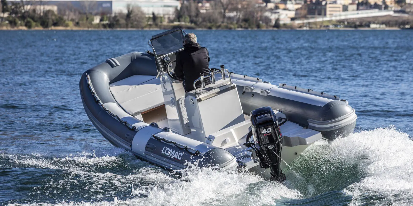 Outboard inflatable boat - CLUB 600 - Lomac - rigid / center