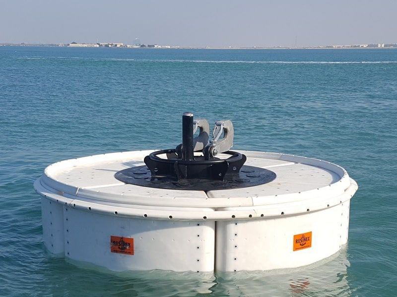 Mooring buoy Resinex Trading s.r.l. cylindrical / yellow / white