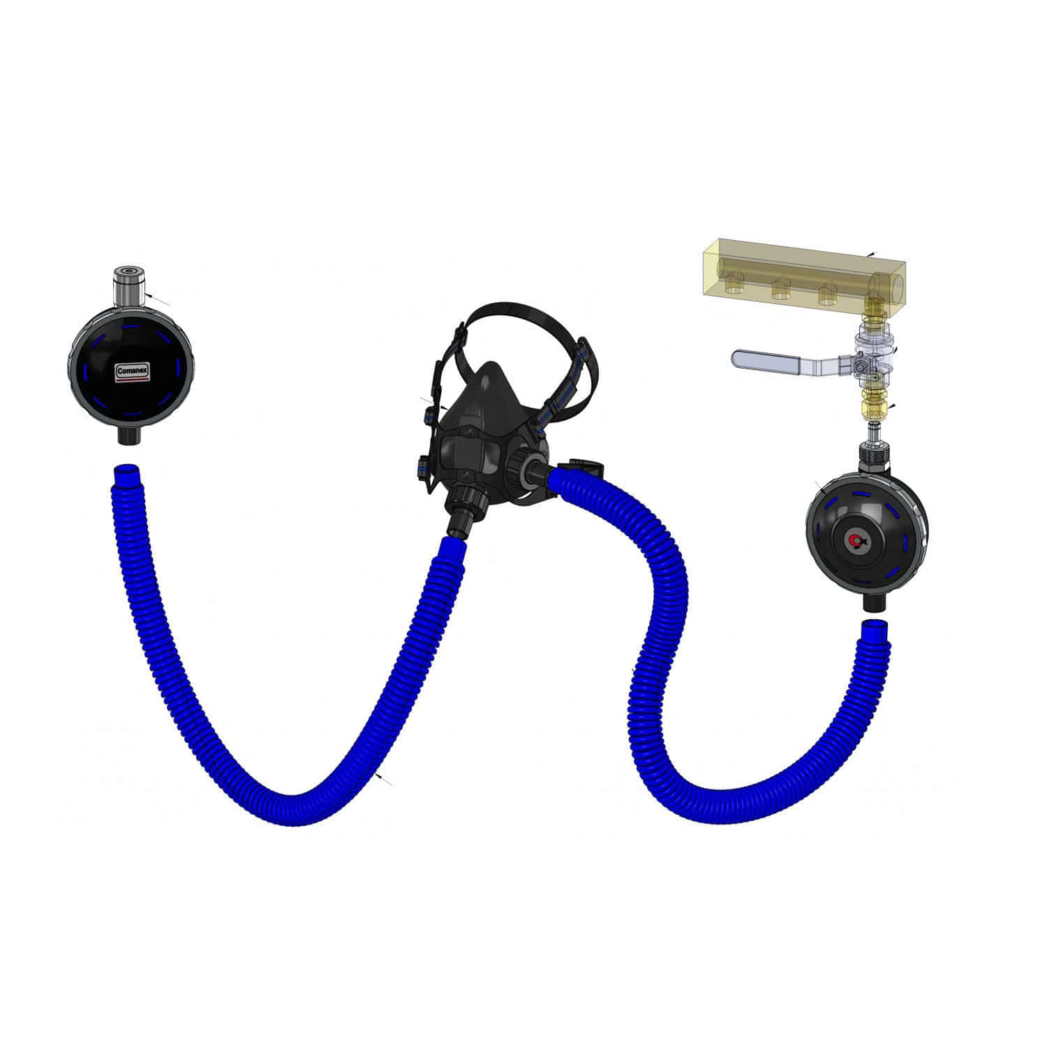 Second stage scuba regulator BIBS Comanex for commercial diving