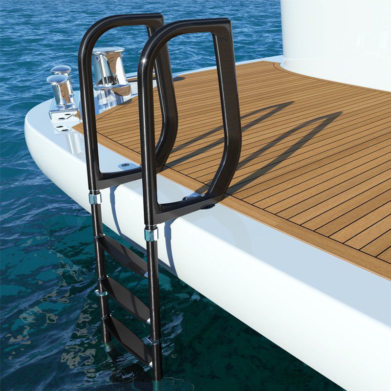 Yacht ladder - Bure - CARBINIUM ENGINEERING - folding / swim / platform