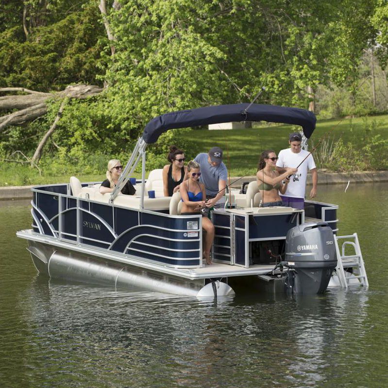 Outboard pontoon boat 822 Party Fish Sylvan Pontoons 12person max.
