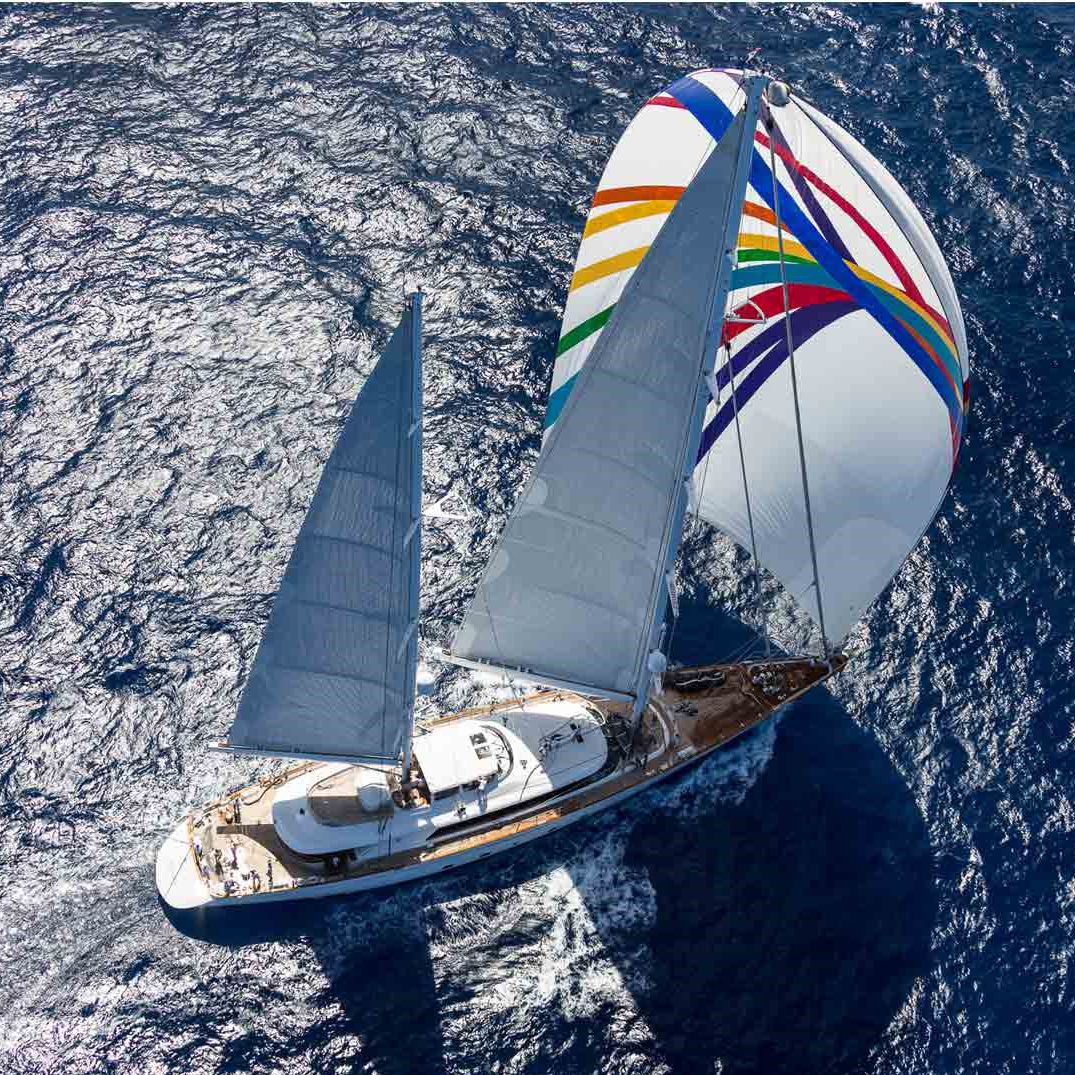 Cruising sailing superyacht ROSEHEARTY Perini Navi 5cabin
