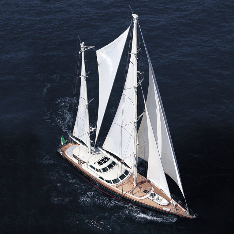 Cruising sailing superyacht NORFOLK STAR Perini Navi with deck