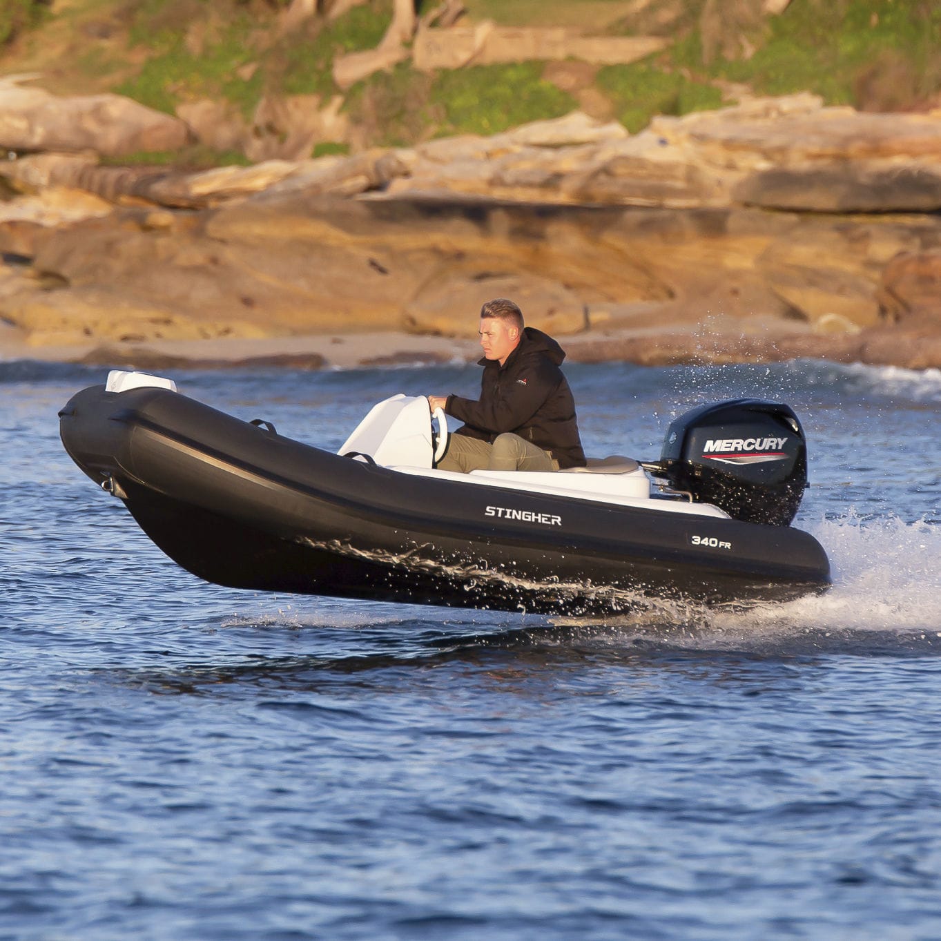 Outboard inflatable boat - Stingher 340 FR - ITALBOATS - gasoline ...