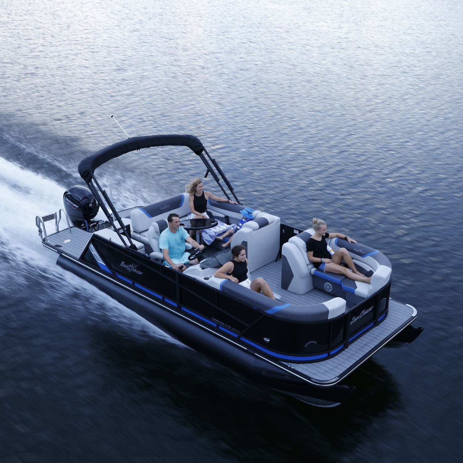 Outboard pontoon boat GENEVA SPORT 21 LR DH Sunchaser Corp open