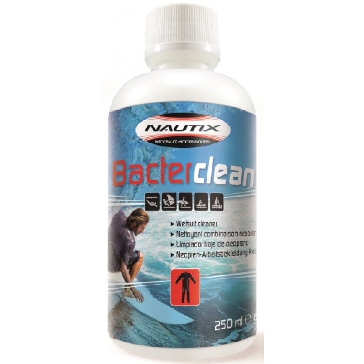 Neoprene wetsuit cleaner BACTERCLEAN Nautix Windsurf for boats