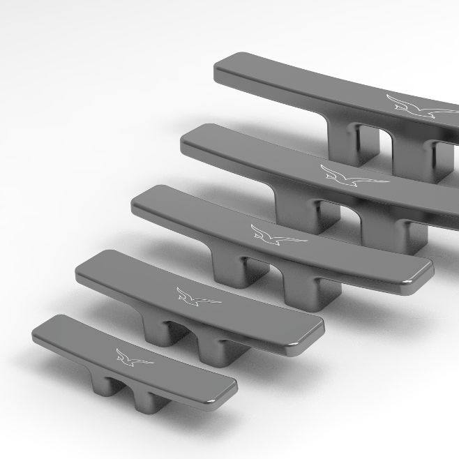 Boat deck cleat SPORT’AL Goiot Systems flat / carbon / stainless