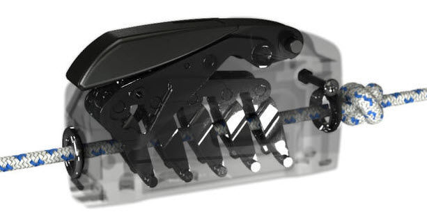 Sailboat rope clutch - DC2 series - Lewmar - with guide / jaw / double