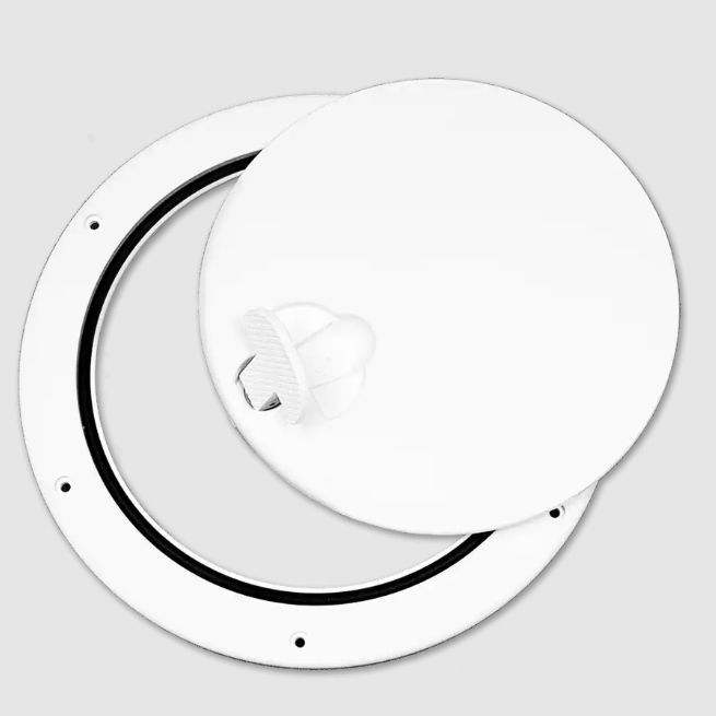 Boat deck hatch Gray round / opening / single outer handle