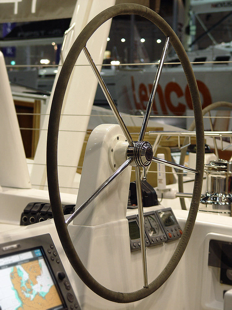 Sailboat helm wheel WHS series Jefa stainless steel / leathercovered