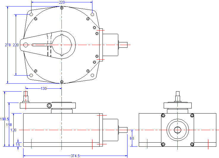 Boat reduction gearbox BRG1067 Jefa rudder