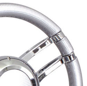 Amarine-made 13.5 Inch Stainless Steel Boat Steering Wheel, 3 Spoke, 3/4