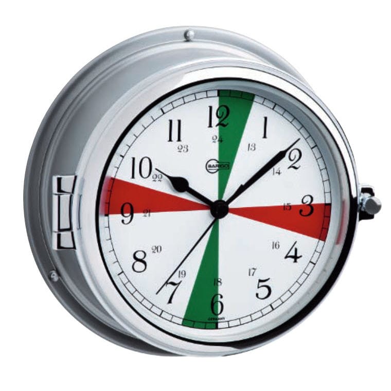 Radio sector clock 587CREDFS Barigo chrome / brass
