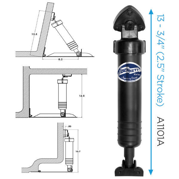 Hydraulic trim tab Performance Sport Marine for boats