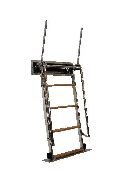 Telescoping Boat Ladder Amarine Made 4-Step - Stainless Steel Swim Platform Ladder For Pontoon Boats Marine Boarding Ladder