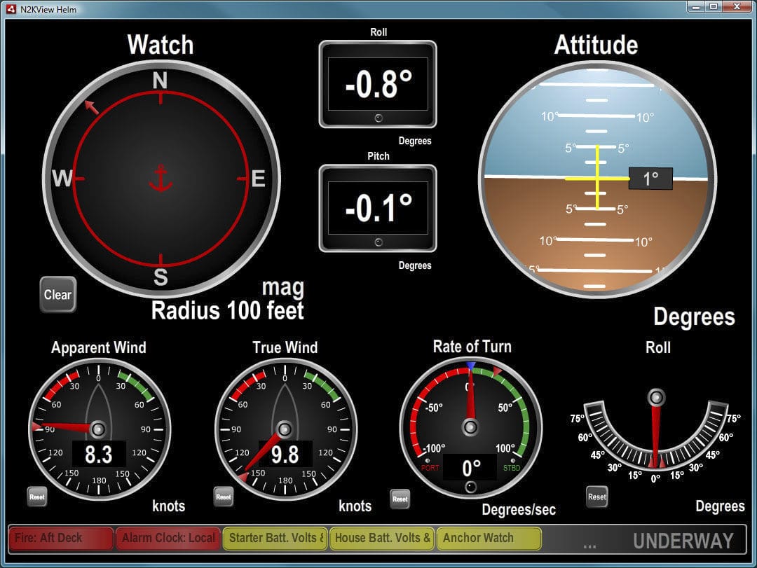 Monitoring software N2KView® Maretron navigation / for boats