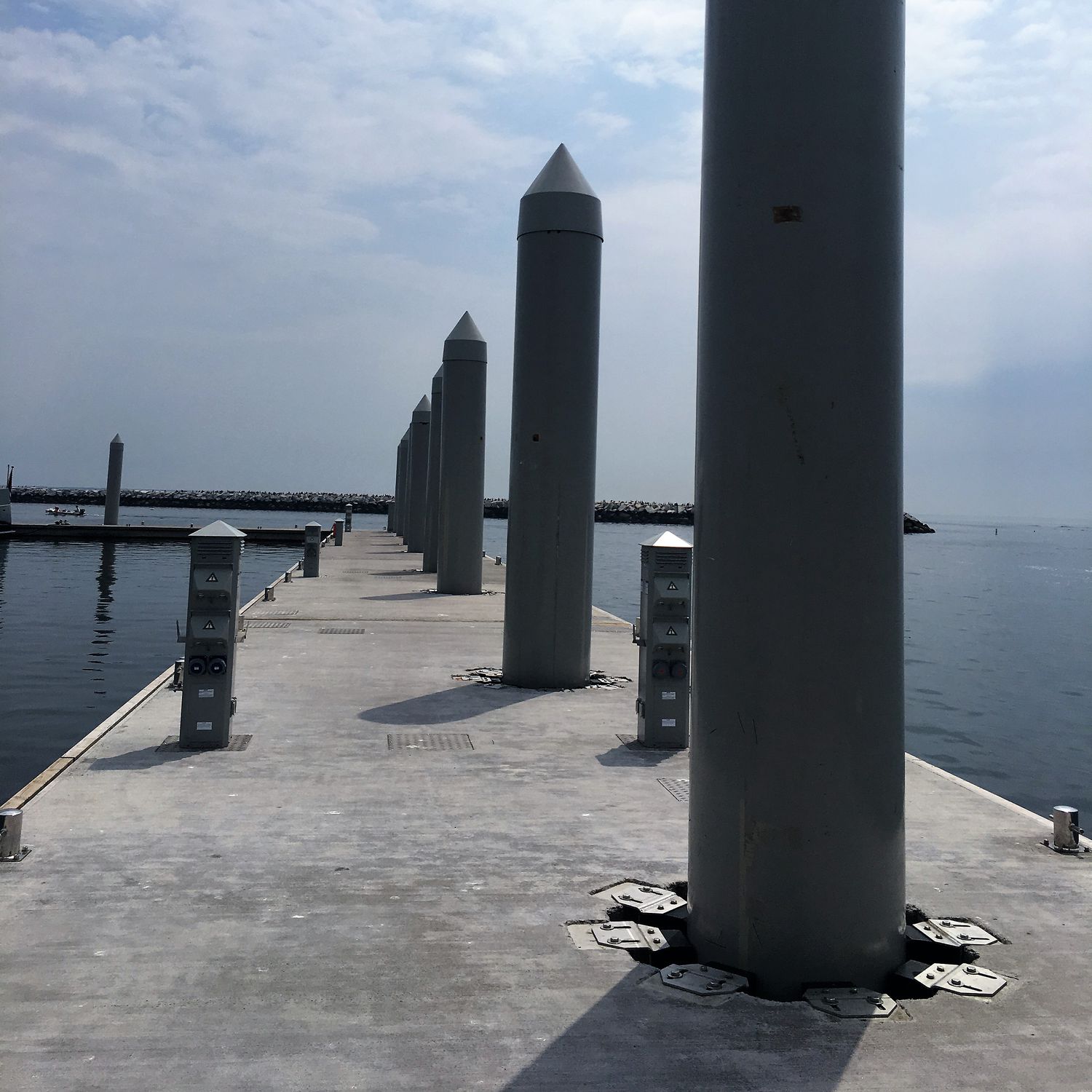 Dock pile guide SF Marina