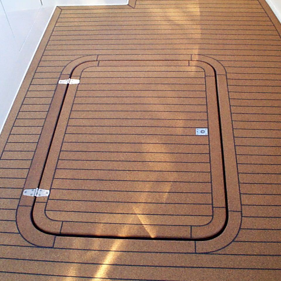 Synthetic teak boat decking MARINEDECK Mar Quipt composite