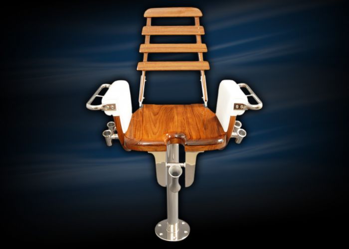 Teak fighting chair Sailfish Release Marine for boats / with armrests