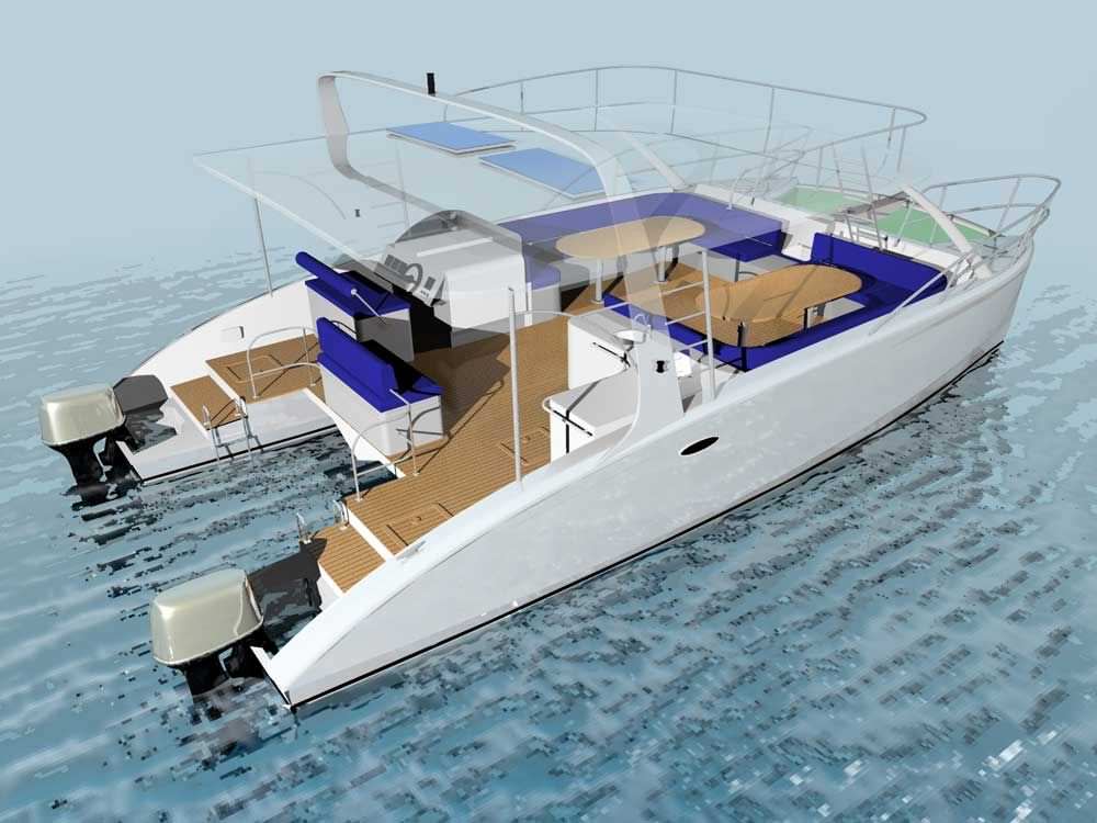 Catamaran express cruiser - SAMUI 9.50 MT - Andaman Boatyard - outboard ...