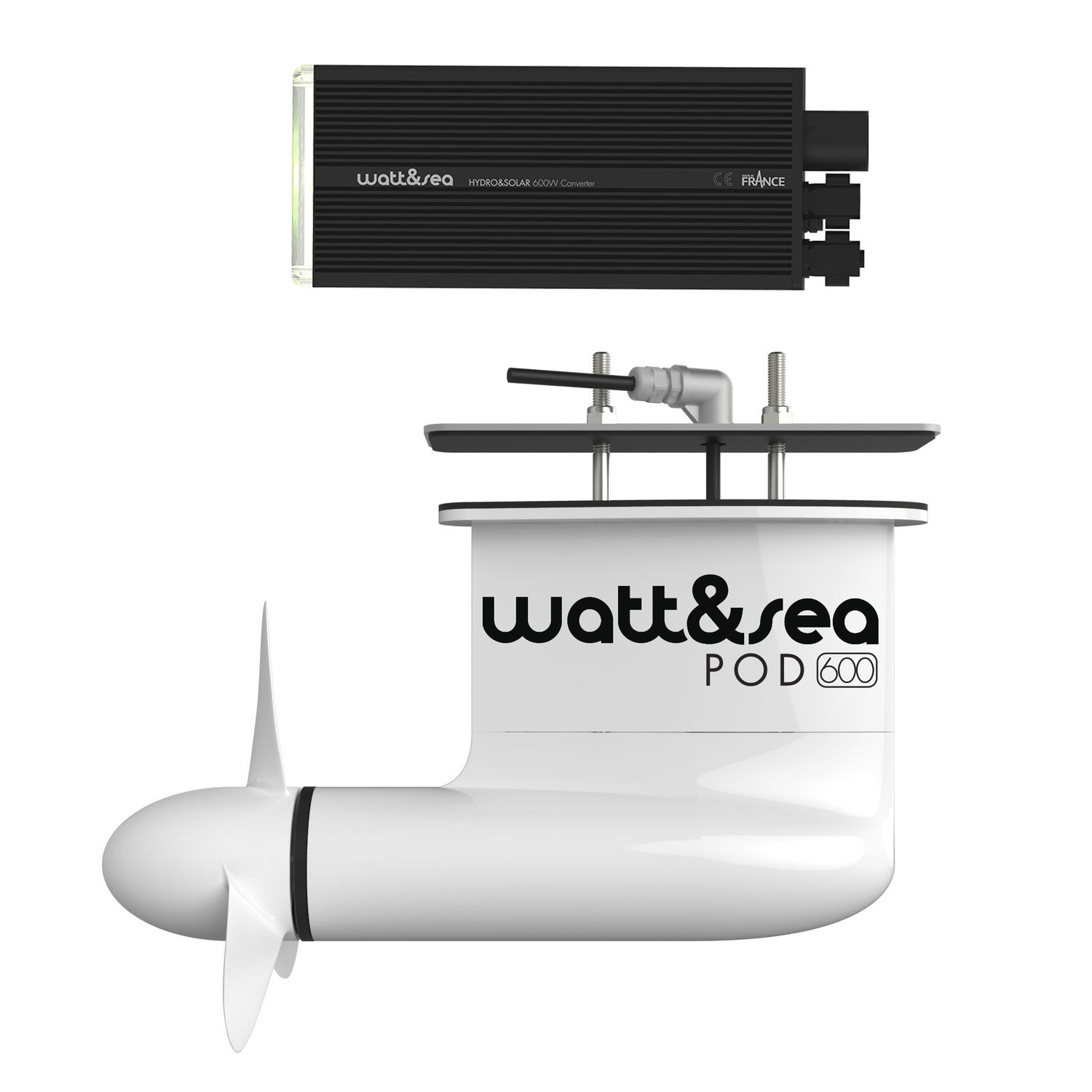 Cruising sailboat hydrogenerator POD 600 Watt&Sea for boats