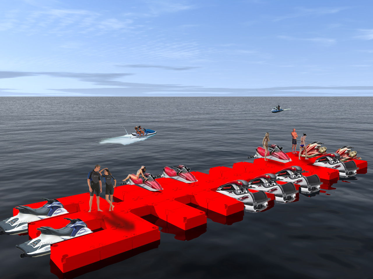 Floating dock TAFF Modular Floating System modular / mooring