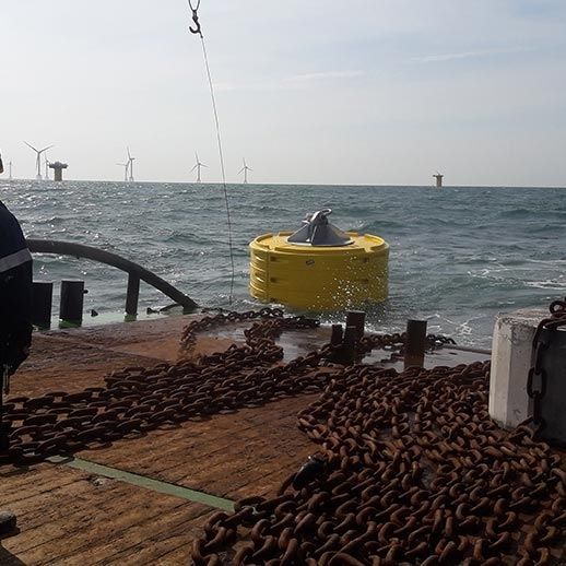 Mooring buoy JFC Manufacturing Co polyethylene / steel / yellow