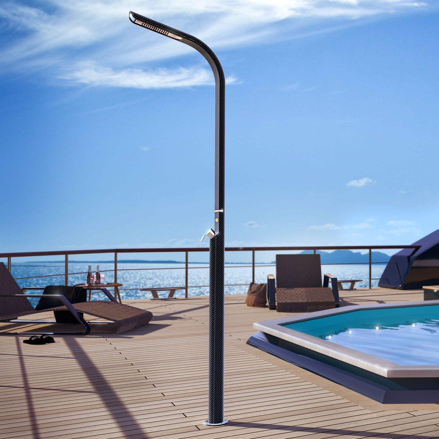 Yacht shower DREAM CARBON M+DT Inoxstyle carbon / for boats / for