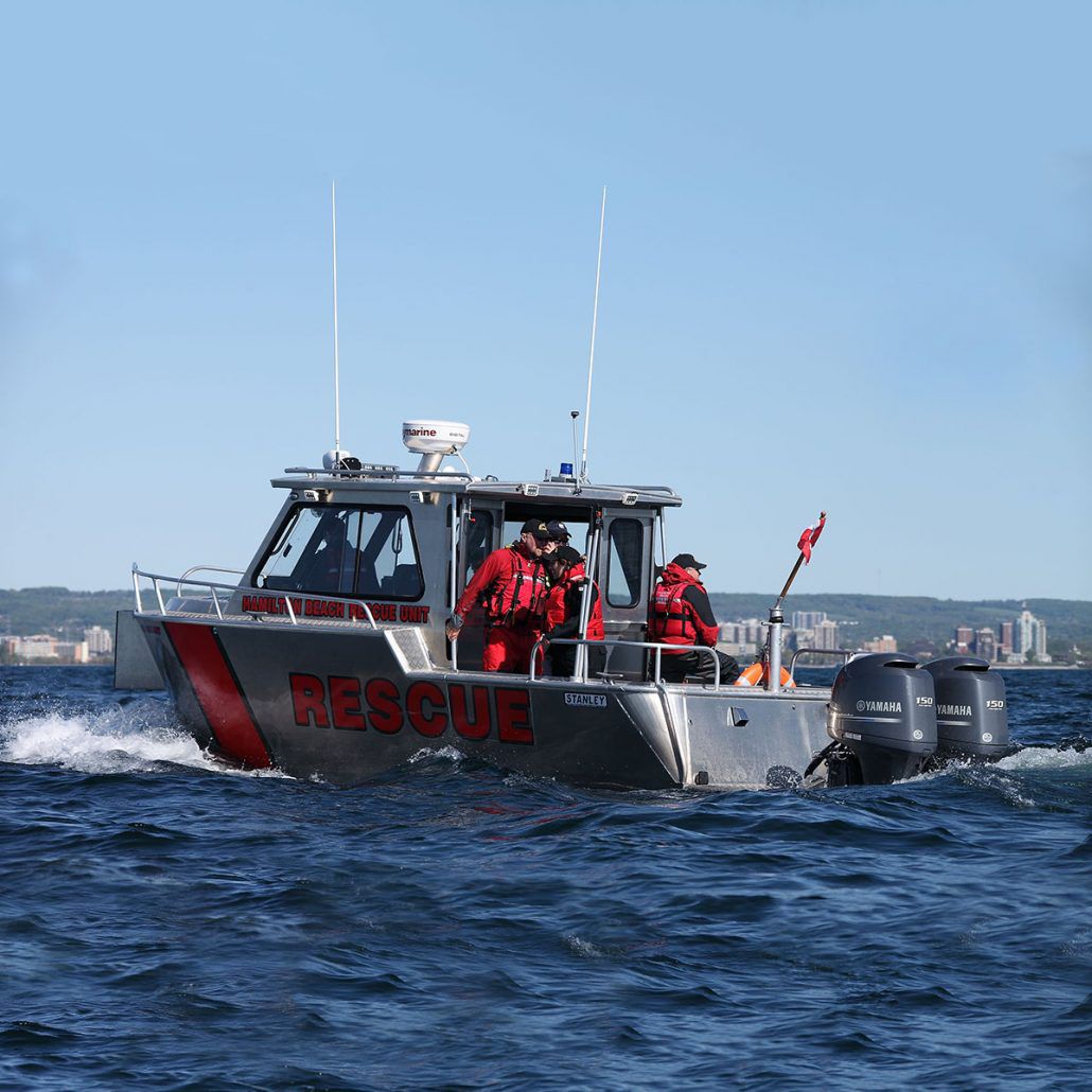 Rescue boat - 27’ Hard Top - Stanley Aluminum Boats - outboard