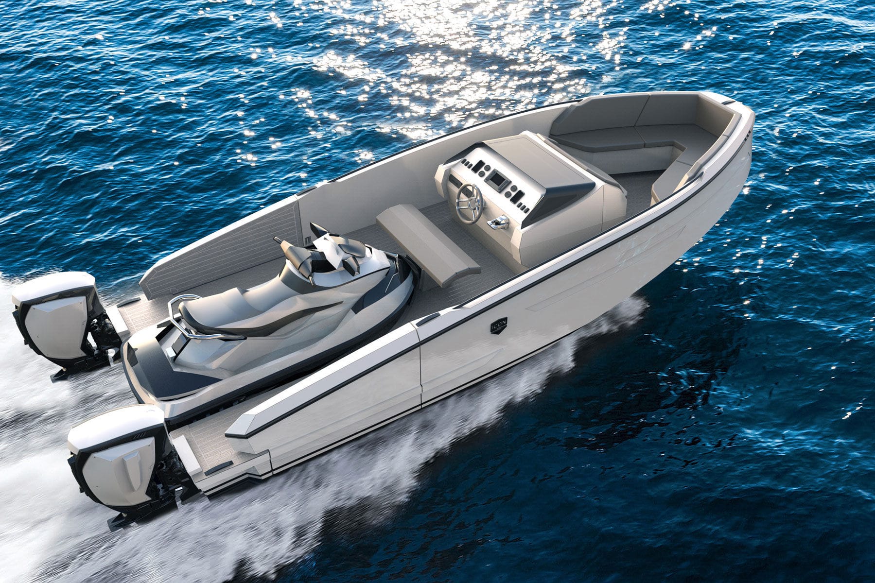 Outboard center console boat 24 Icon Craft twinengine / 8person