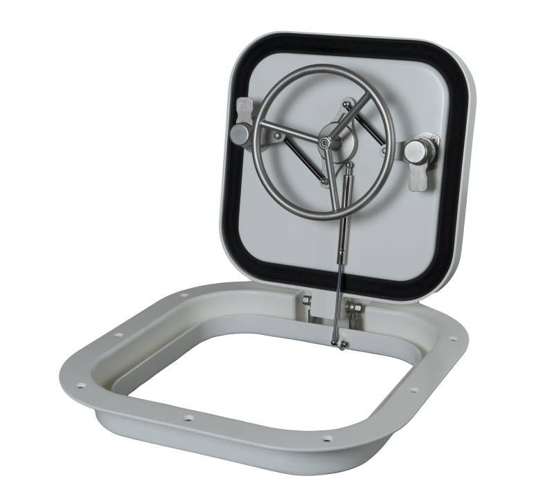 Boat deck hatch VABO Composites square / flush / single inner handle