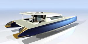 catamaran sailing super-yacht / cruising / open transom / aluminum