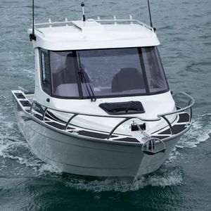 Outboard day fishing boat - PYBUS OFFSHORE 21' - Wooldridge - wheelhouse /  aluminum