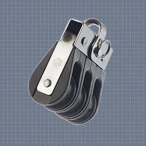 plain bearing block / triple / with fixed head / max. rope ø 6 mm
