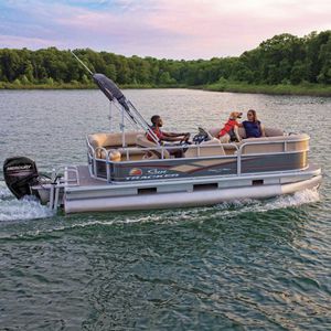 Outboard pontoon boat - FISHIN' BARGE® 22 DLX - Sun Tracker - open ...