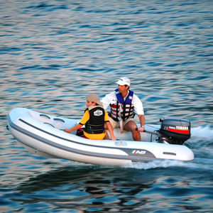 outboard inflatable boat / rigid / for fishing / fiberglass