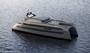 catamaran mega-yacht / cruising / wheelhouse