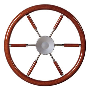 mahogany power boat steering wheel