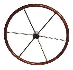 mahogany power boat steering wheel