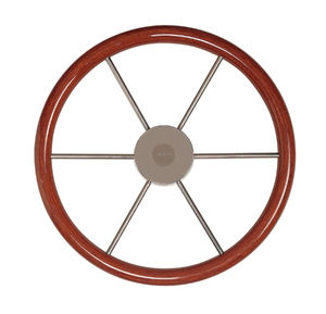 mahogany power boat steering wheel