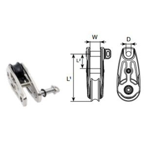 plain bearing block / single / for sailboats / halyard