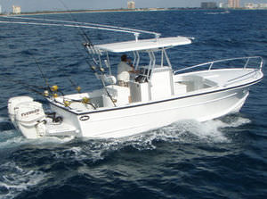 outboard center console boat