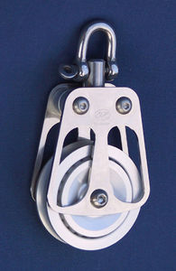 ball bearing block / single / with swivel / max. rope ø 8 mm