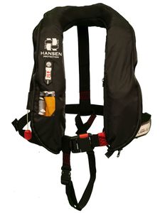 self-inflating life jacket / 150 N / with safety harness / for fishing
