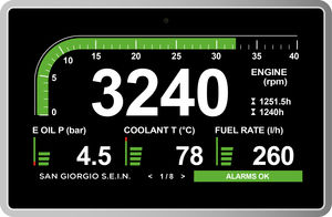 boat monitoring and control panel