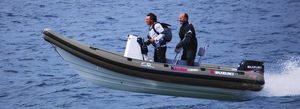 outboard inflatable boat / RIB / center console / with jockey console