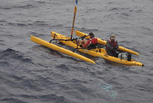 sit-on-top kayak / rigid / for fishing / 2-person